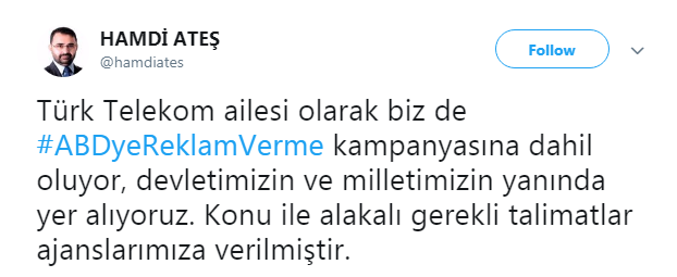 Турецькі компанії відмовляються від реклами товарів із США
