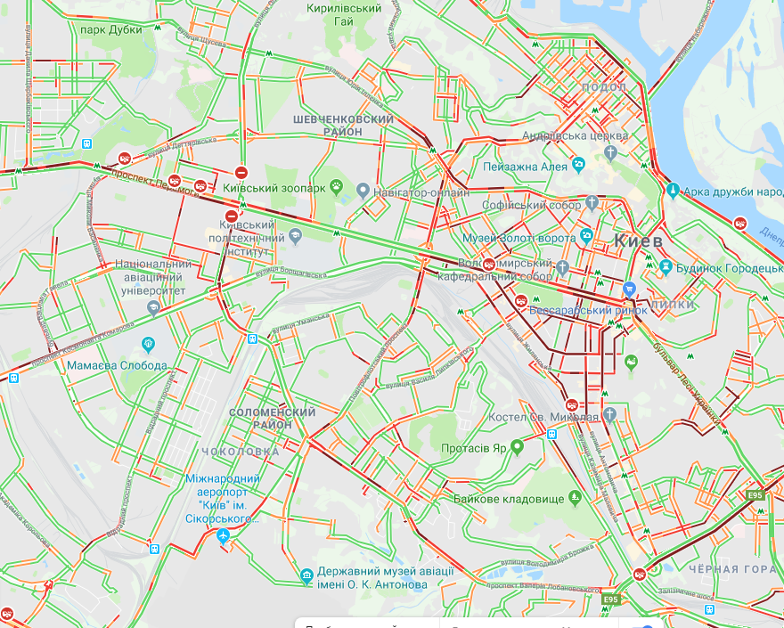 Киев сковали пробки: карта