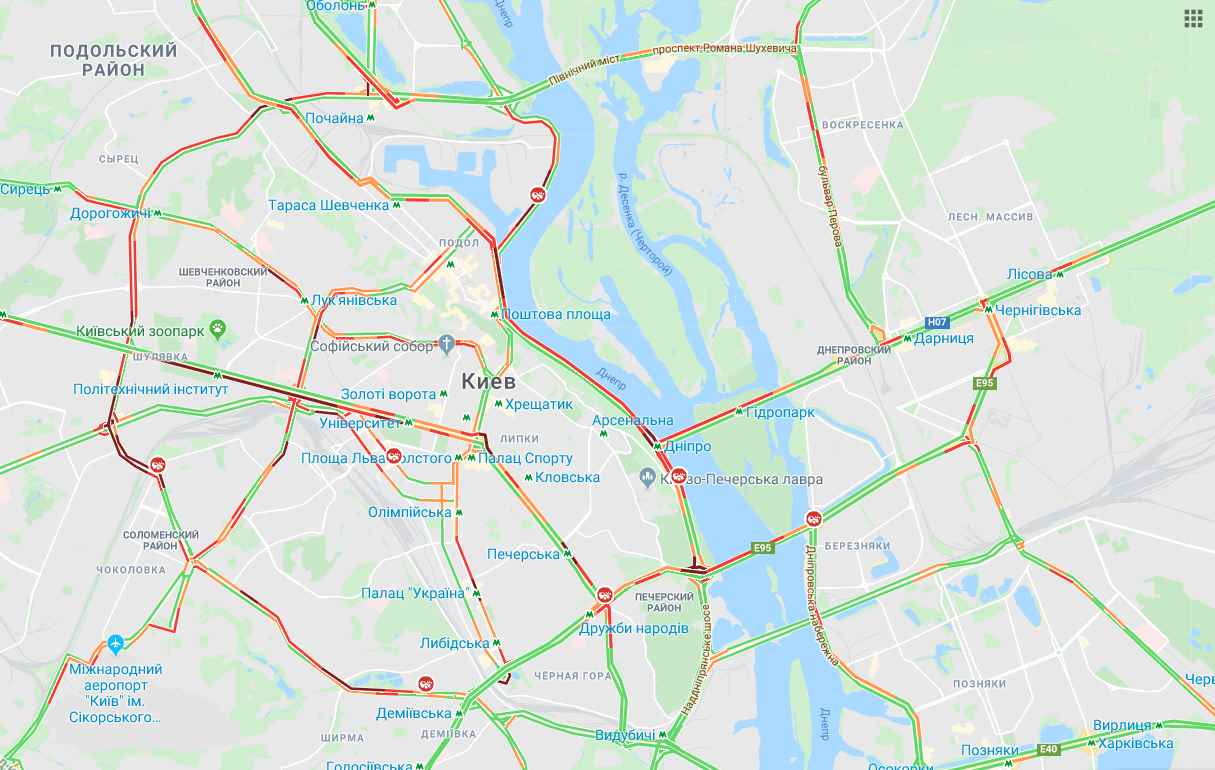 В Киеве задерживается движение городской электрички