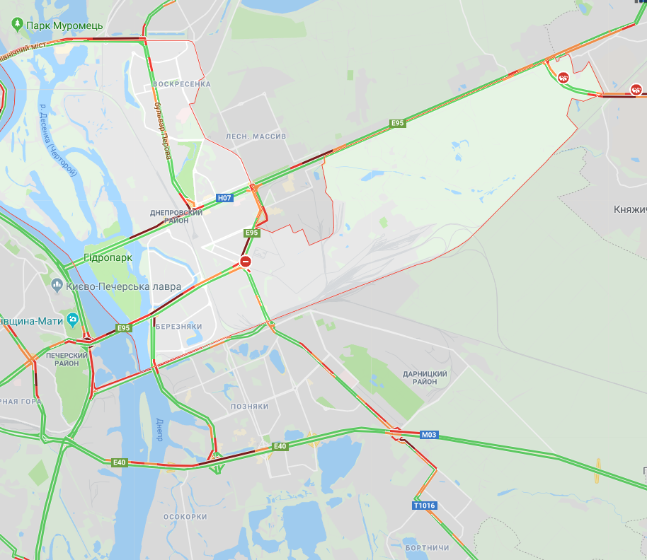 В Киеве образовались многочисленные пробки