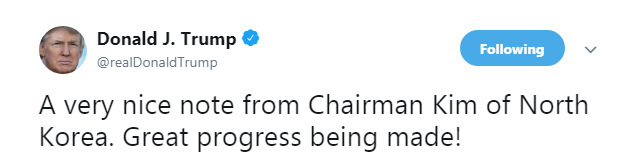 Трамп опублікував лист Кім Чен Ина