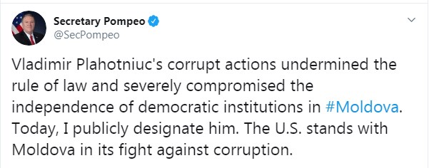 США ввели санкції проти молдавського олігарха Плахотнюка
