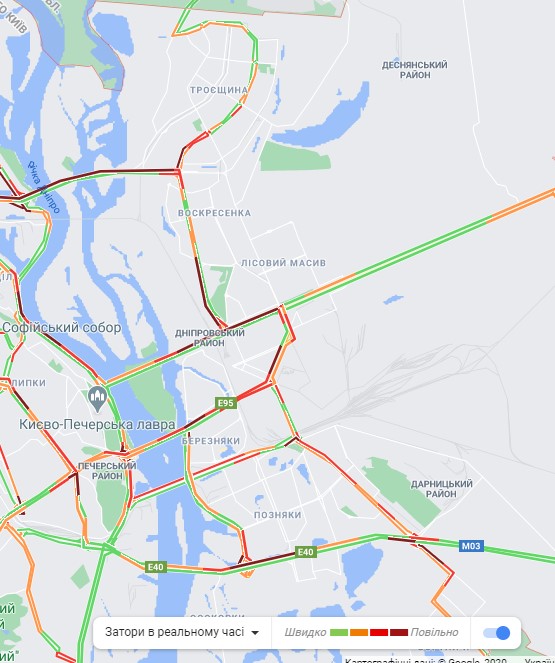 Киев сковали пробки: карта