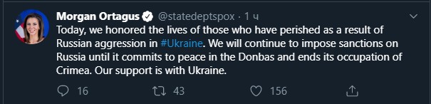 США продовжать вводити санкції проти Росії до повернення Криму
