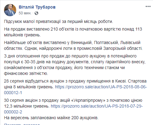 ФДМ виставив на продаж понад 200 об'єктів малої приватизації