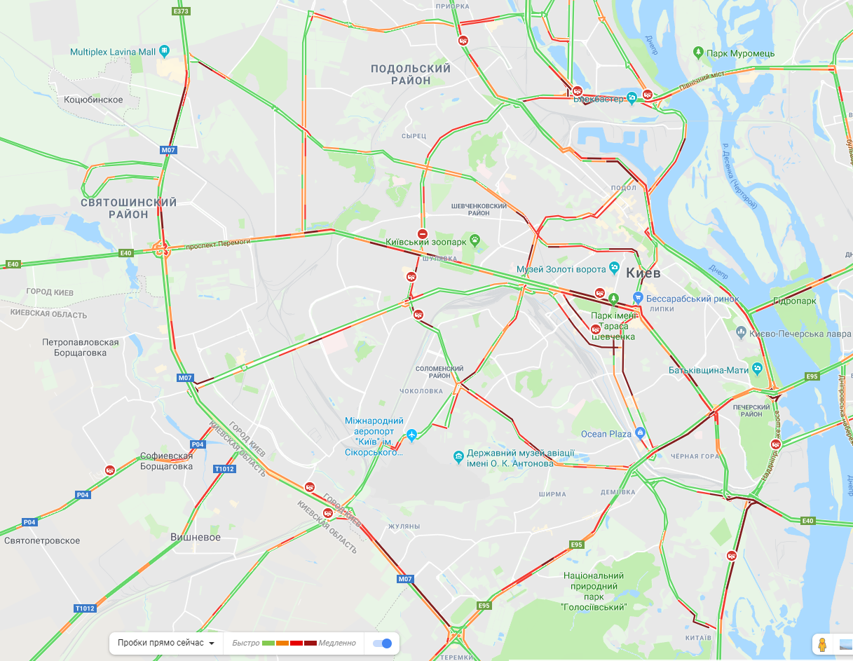 Київ скували пробки: карта