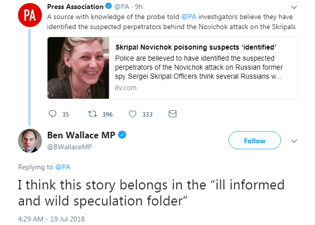 У Британії спростували встановлення особистостей отруйників Скрипалів