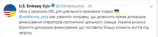 Украине пригрозили потерей средств на разминирование