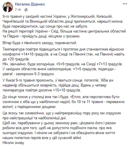 Погода в Украине: синоптик предупредила о заморозках