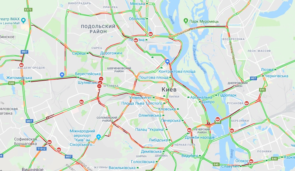 У Києві утворилися численні затори