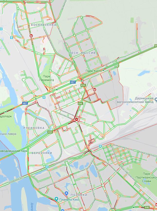 У Києві утворилися численні затори