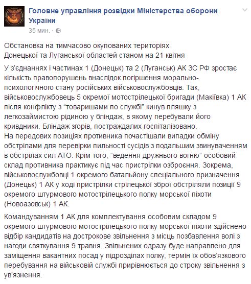 Командование РФ отбирает заключенных для комплектования личного состава боевиков, - разведка