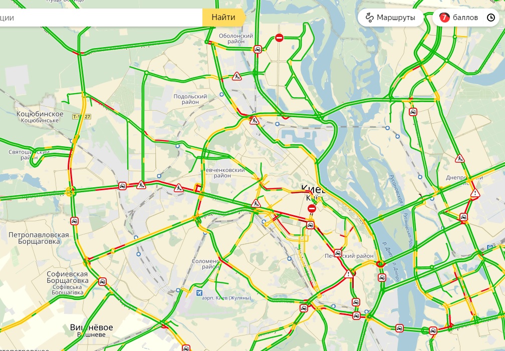 пробки, киев