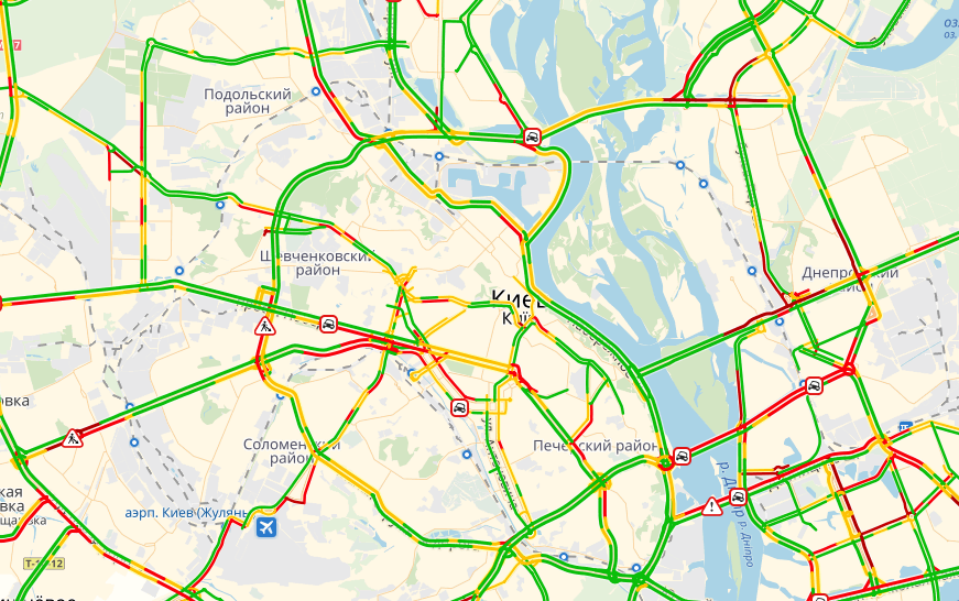 Киев практически остановился в пробках