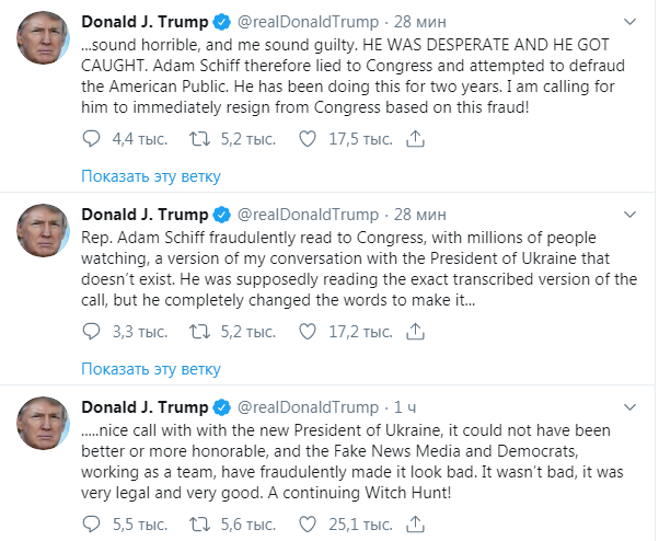 Трамп: Конгрессу представили искаженную версию разговора с Зеленским