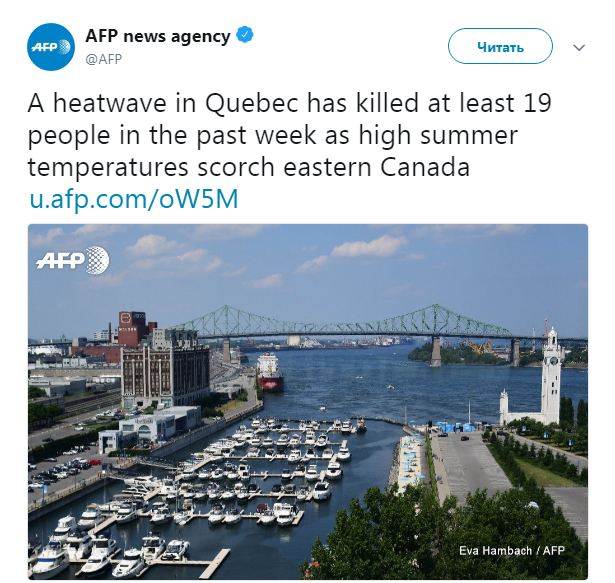 Количество жертв аномальной жары в Канаде увеличилось до 19 человек