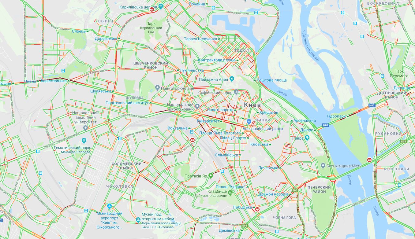 У Києві утворилися численні затори