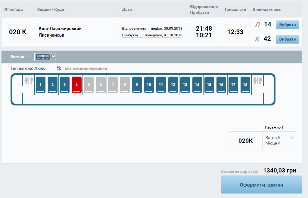 Из Киева в Лисичанск на этой неделе запустят ночной экспресс