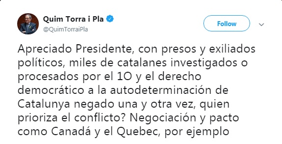 Лідер Каталонії закликав Мадрид організувати референдум про незалежність