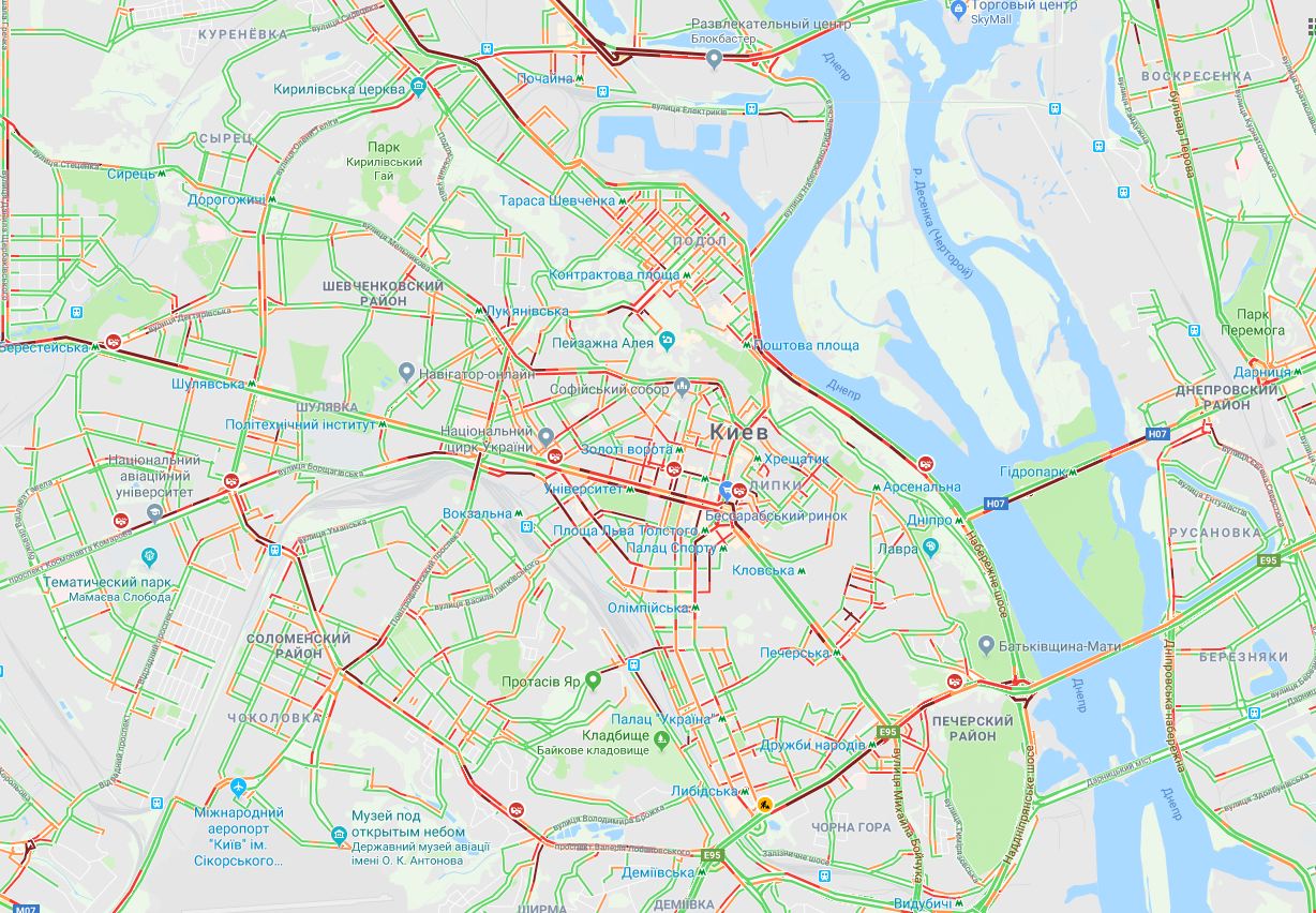 У Києві утворилися численні затори