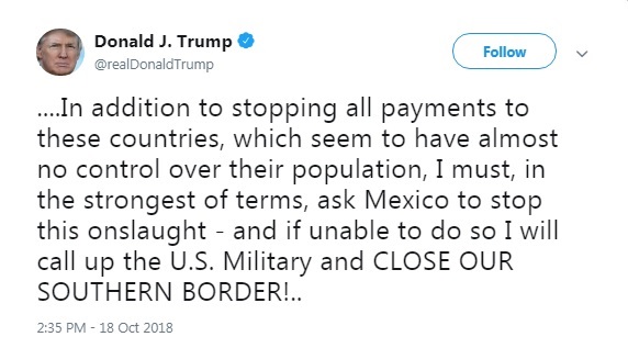 Трамп пригрозил Мексике закрыть границу из-за потока мигрантов