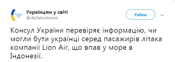 Аварія Boeing в Індонезії: МЗС перевіряє наявність українців на борту