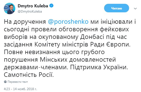 У Раді Європи засудили "вибори" на окупованому Донбасі
