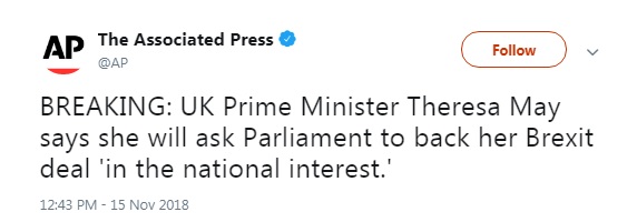 Мэй попросит парламент поддержать сделку по Brexit