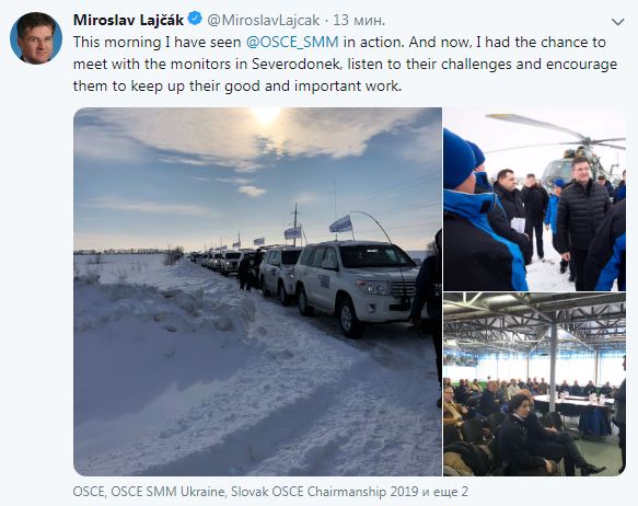 Лайчак встретился с наблюдателями миссии ОБСЕ на Донбассе