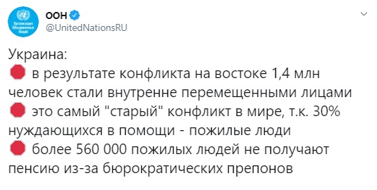 З початку війни на Донбасі 1,4 млн людей стали переселенцями, - ООН