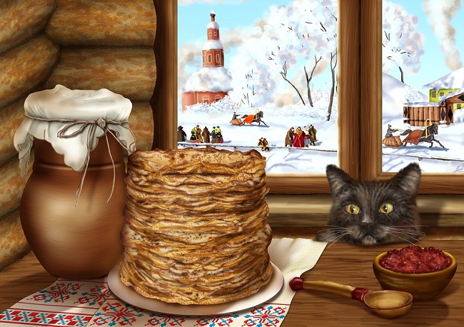 Открытка с Масляницей