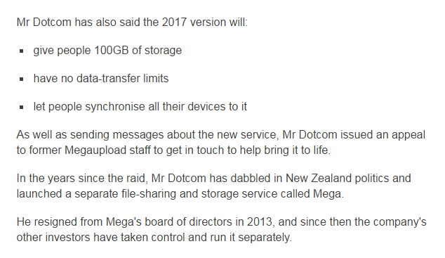 Файлообменник Megaupload перезапустят в 2017 году