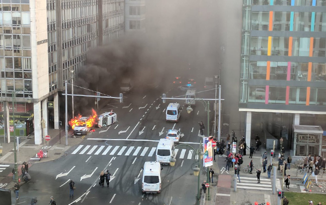 У ході протестів у Брюсселі поліція застосувала водомети і сльозогінний газ
