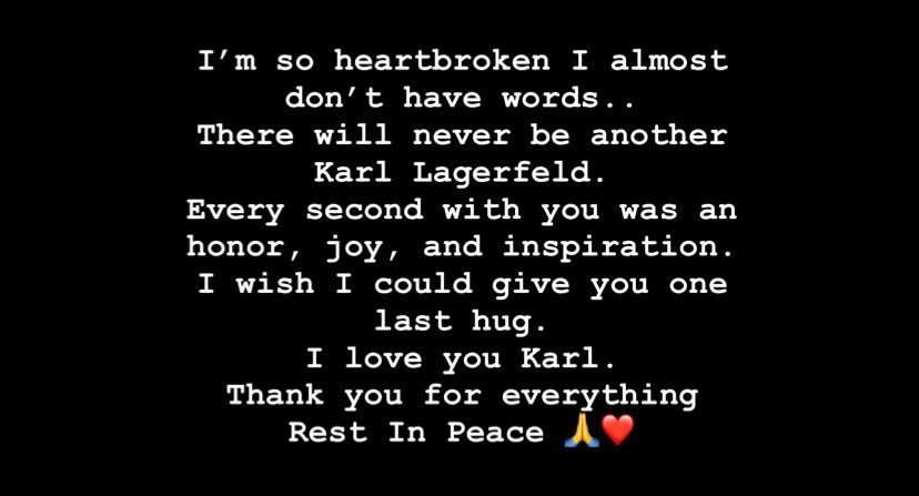 "Мы будем помнить тебя вечно": знаменитости трогательно прощаются с Карлом Лагерфельдом