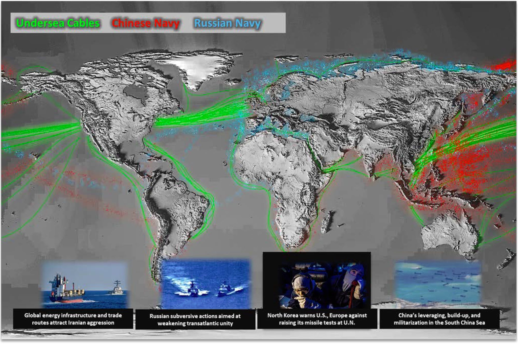 Пентагон опубликовал карту активности ВМФ России