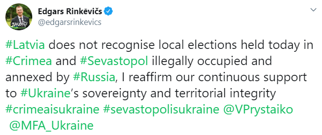 Литва и Латвия не признают "выборы" в оккупированном Крыму