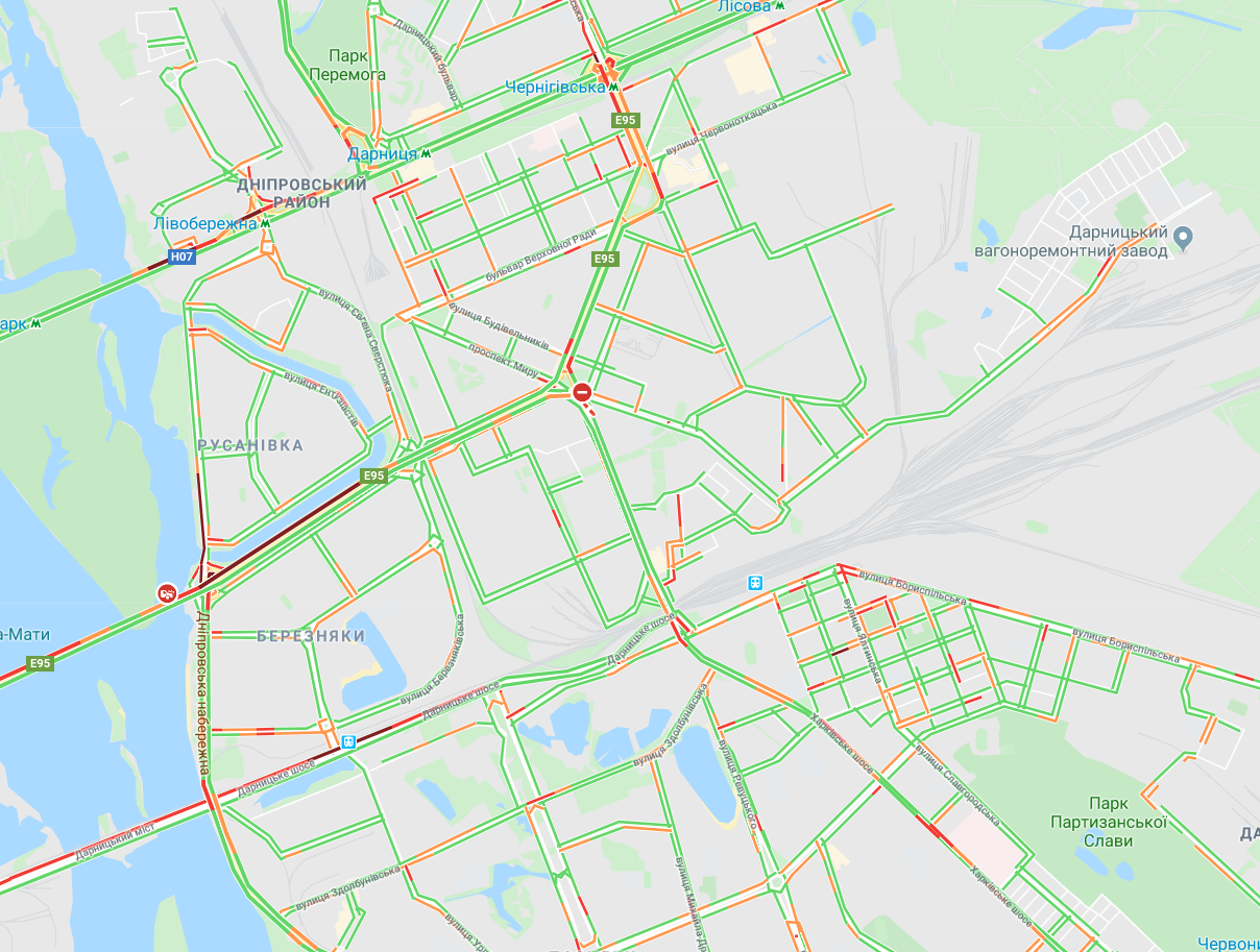 Киев сковали пробки: карта