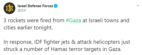 Израиль обстрелял сектор Газа в ответ на ракеты