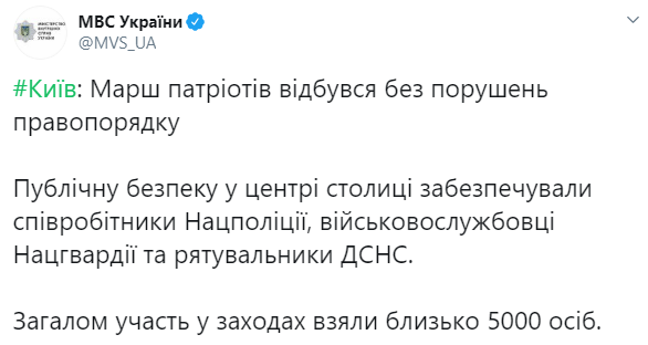 Акции ко Дню добровольца в Киеве прошли без нарушений, - МВД