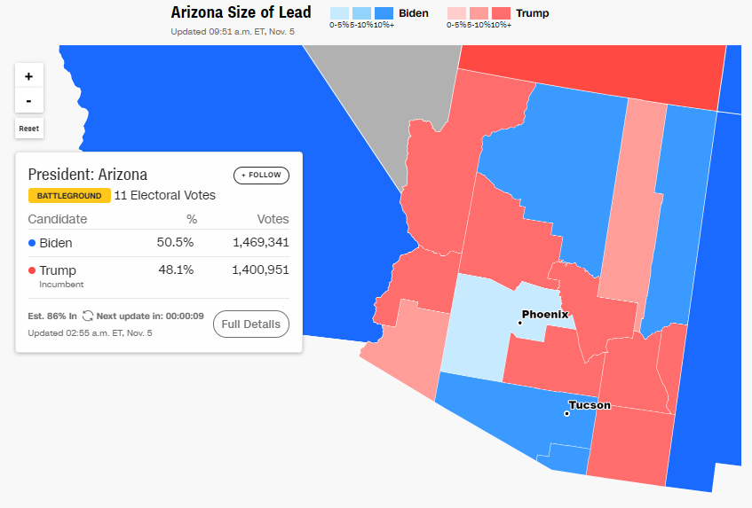 Выборы в США: сколько бюллетеней осталось посчитать штатам