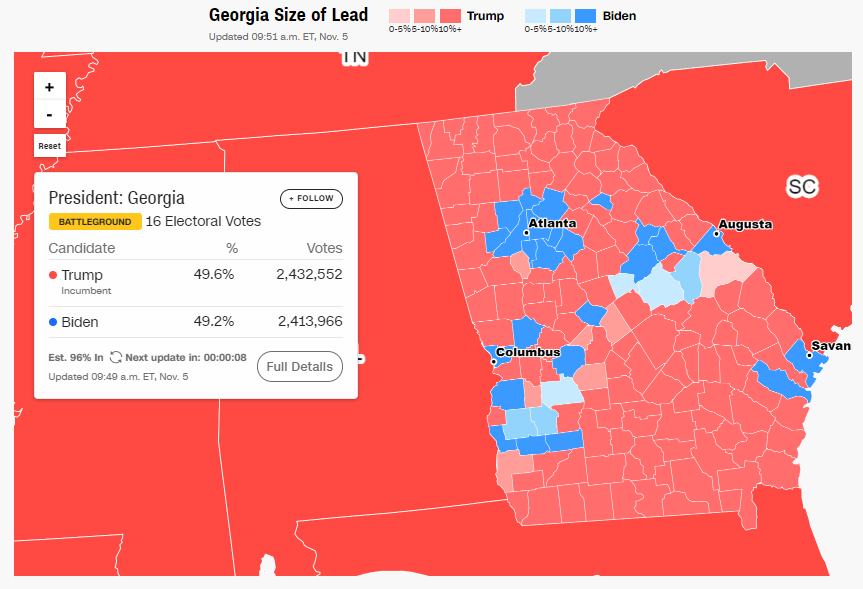 Выборы в США: сколько бюллетеней осталось посчитать штатам