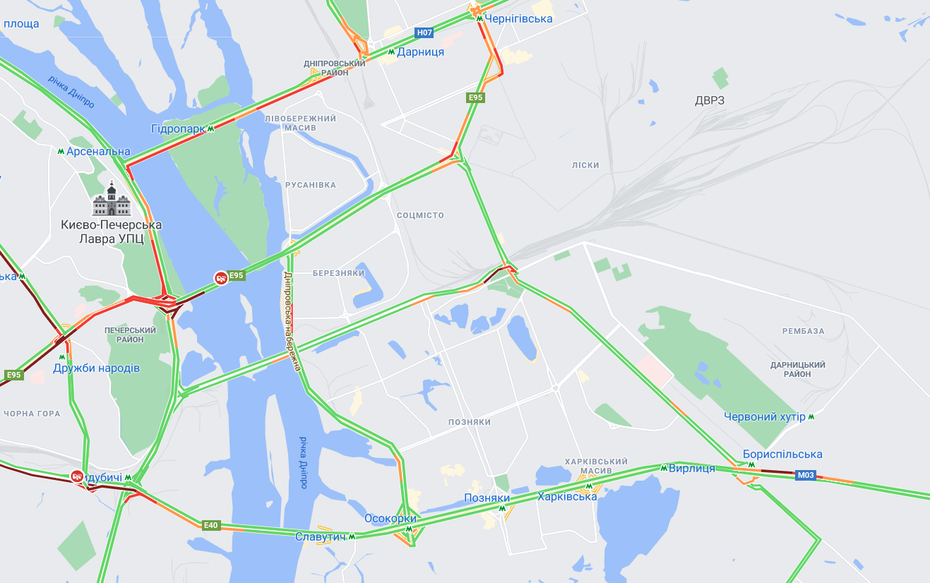 Киев сковали 9-балльные пробки: какие дороги лучше объехать