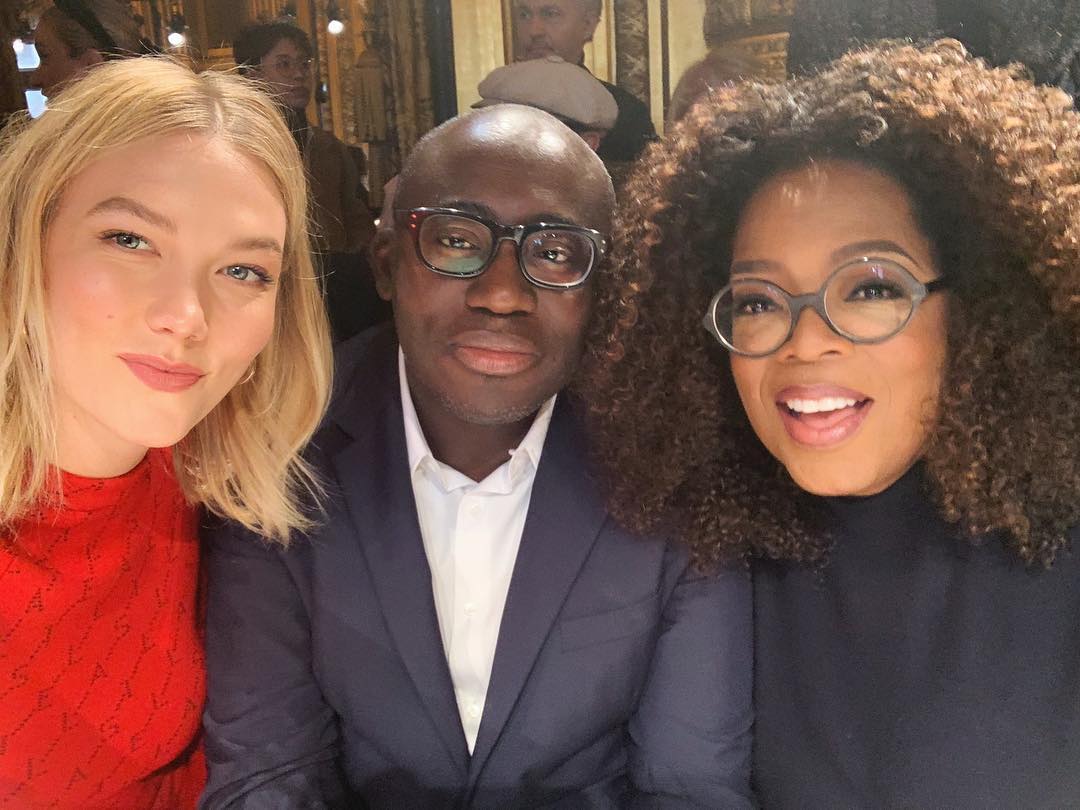 Наталья Водянова, Опра Уинфри, Карли Клосс, Даутцен Крус на показе Stella McCartney в Париже