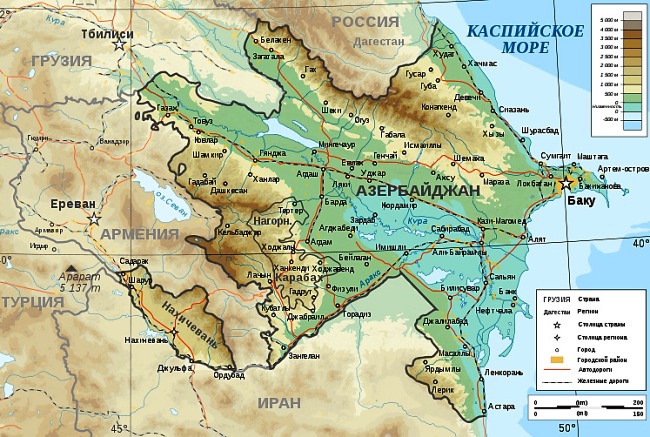 Карта Азербайджана