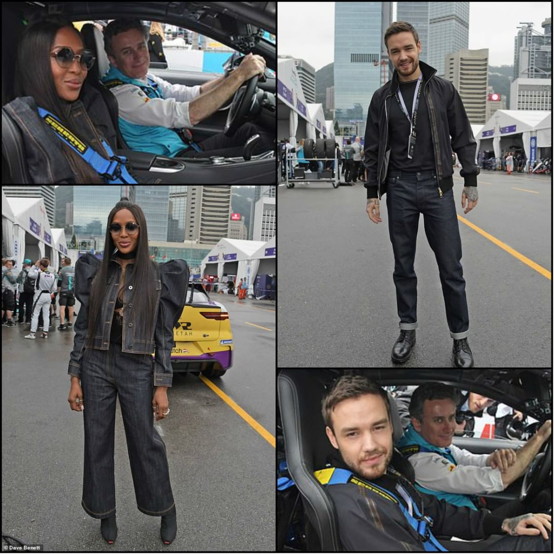 Икона стиля: Наоми Кэмпбелл появилась на гонках в джинсовом костюме Roberto Cavalli