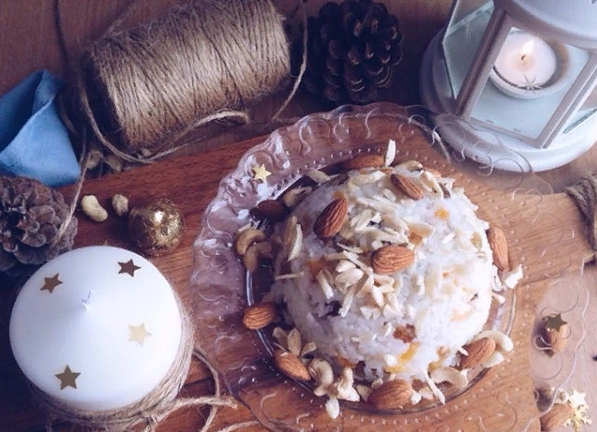 Рисовая кутья на Рождество с миндалем