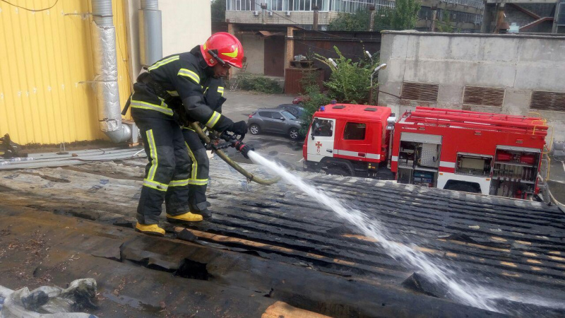 Пожар на Лукьяновке в Киеве ликвидировали