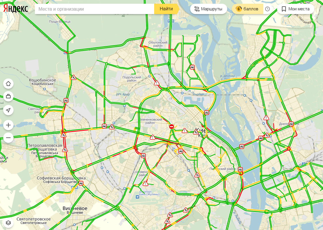 пробки в Києві 26 жовтня
