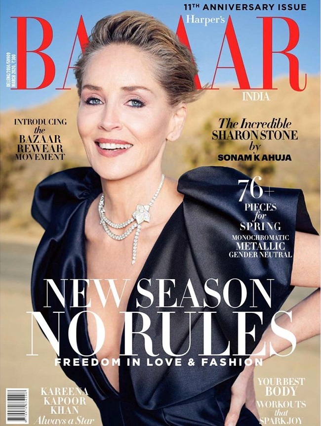 В дерзких нарядах и в объятиях молодого парня: 62-летняя Шэрон Стоун блистает в откровенной съемке для Harper's Bazaar