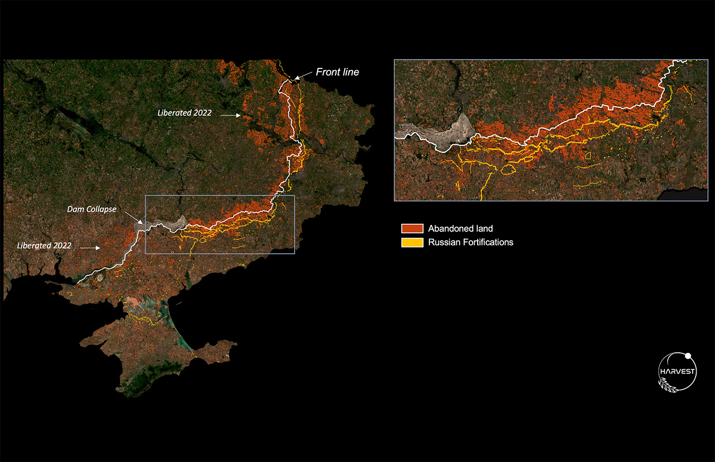 У NASA з'ясували, скільки тонн урожаю могла вкрасти РФ на окупованих територіях України